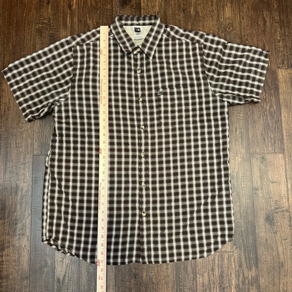 The North Face Plaid Short Sleeve Button Down Shirt Size Mens XL